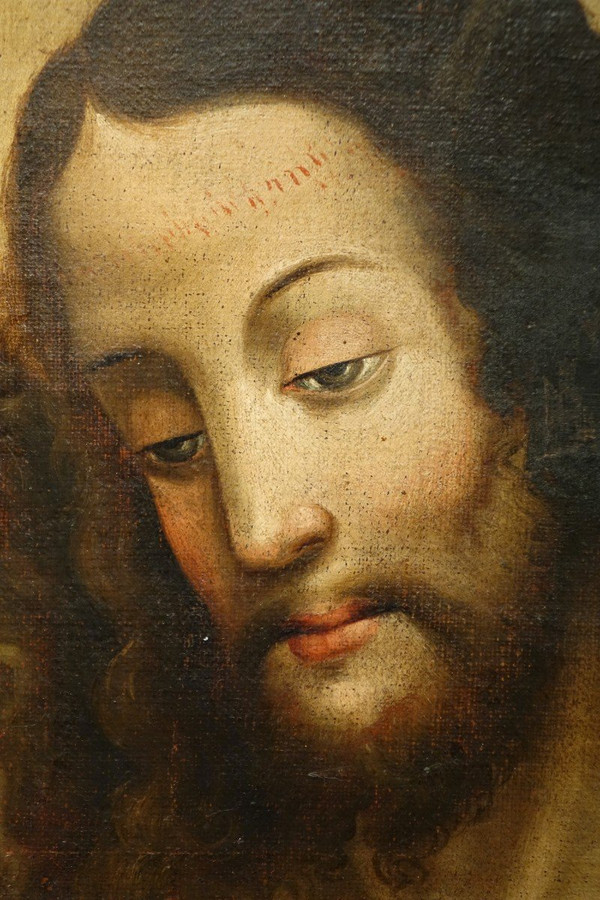 Olio su tela "La Trinità", Spagna, XVII secolo.
