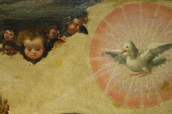 Olio su tela "La Trinità", Spagna, XVII secolo.