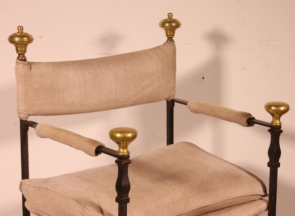 Fauteuil Curule En Fer Forgé Et Bronze