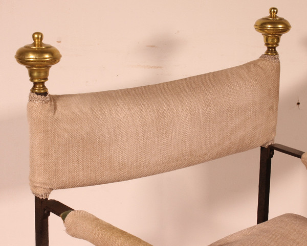 Fauteuil Curule En Fer Forgé Et Bronze