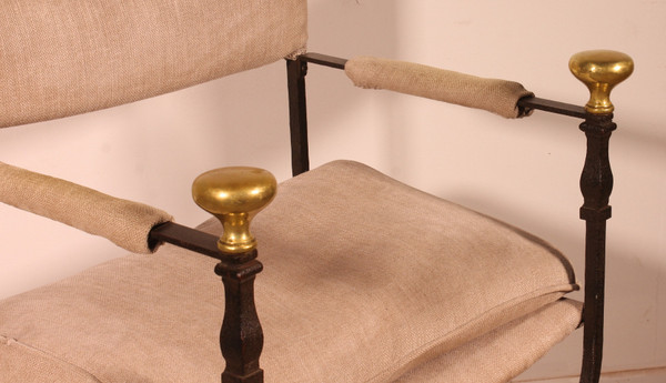 Fauteuil Curule En Fer Forgé Et Bronze