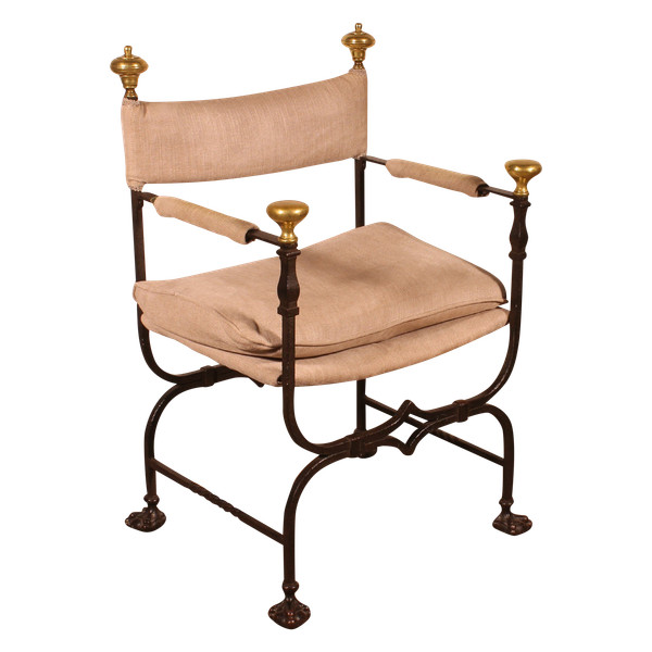 Fauteuil Curule En Fer Forgé Et Bronze