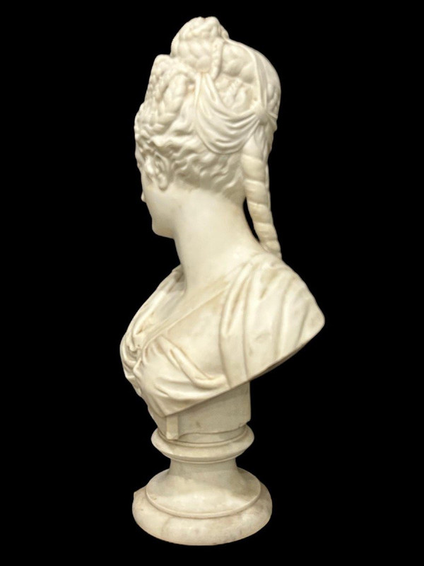 Grand buste en marbre , Diane de Poitiers, 19e S.