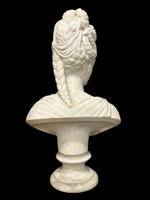 Grand buste en marbre , Diane de Poitiers, 19e S.