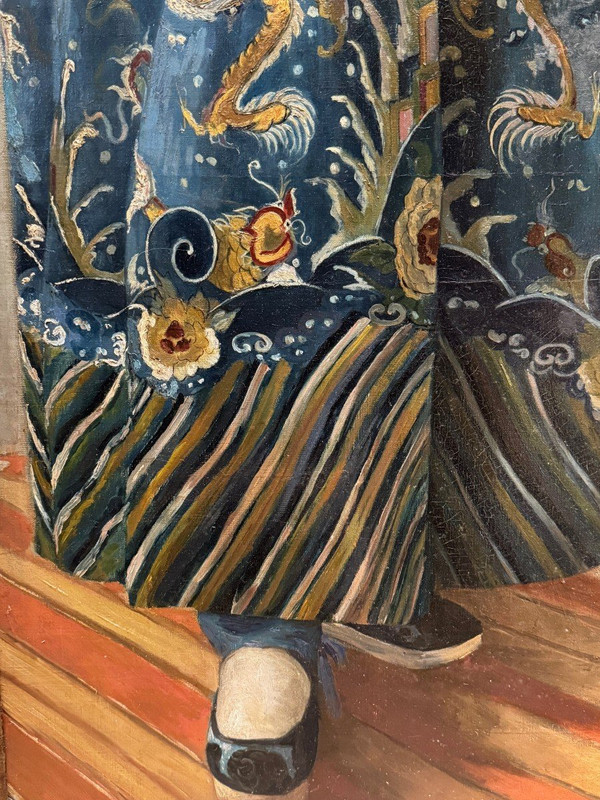 Coppia di dipinti cinesi, Rose Favre, 1910 circa