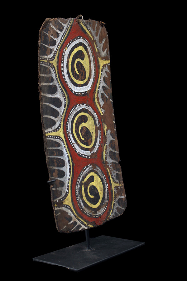 Small painted bark, Oceanic art, first arts, tribal art, paintings, Papua New Guinea