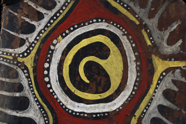 Small painted bark, Oceanic art, first arts, tribal art, paintings, Papua New Guinea