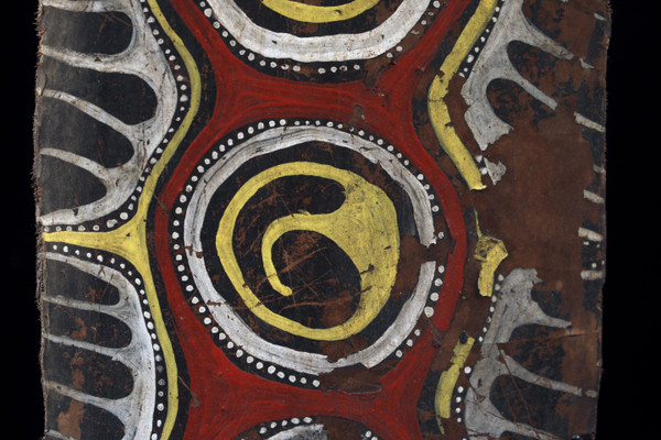 Small painted bark, Oceanic art, first arts, tribal art, paintings, Papua New Guinea
