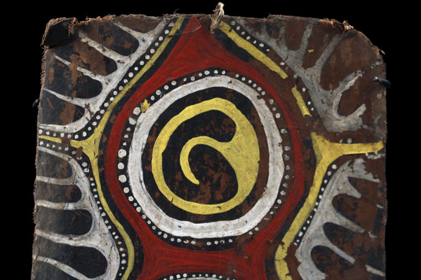 Small painted bark, Oceanic art, first arts, tribal art, paintings, Papua New Guinea