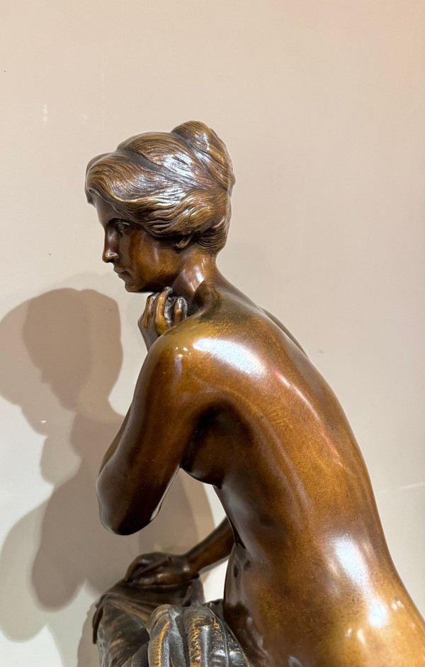 Grande bronzo "La Pensée", Henri Gréber, fine del XIX secolo.