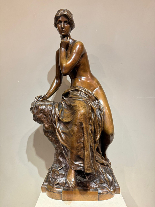 Grande bronzo "La Pensée", Henri Gréber, fine del XIX secolo.