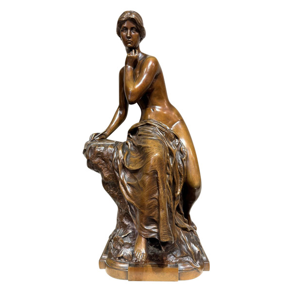 Grande bronzo "La Pensée", Henri Gréber, fine del XIX secolo.