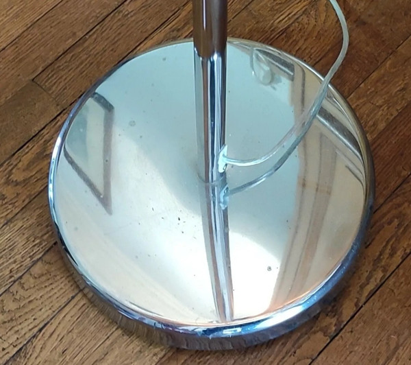 Lampada da terra snodabile di design a 5 luci in metallo cromato