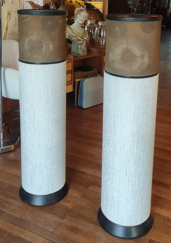 Pair of large vintage floorstanding speakers from the 1960s/1970s, Charlin brand.