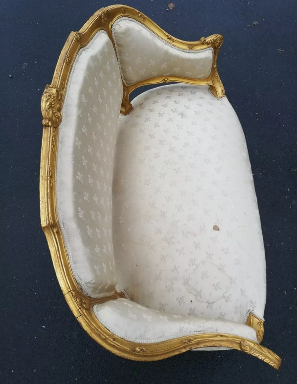 Vecchia Panca in Stile Luigi XV del XIX Secolo