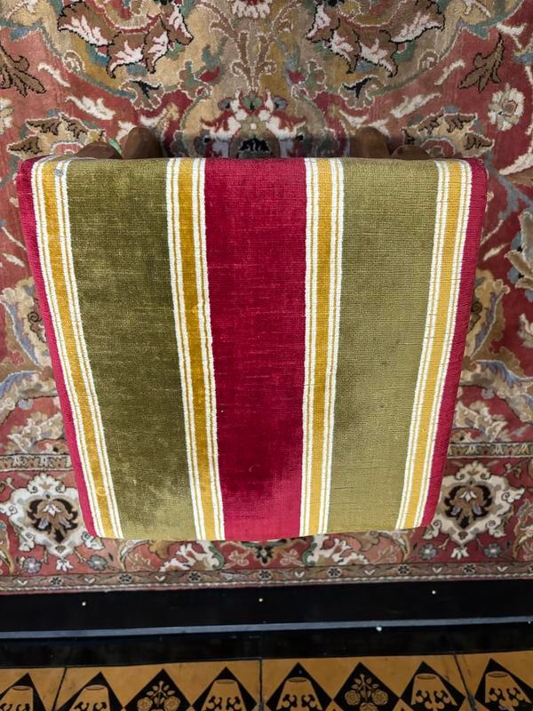 Pair of armchairs, pair of Louis XIII chairs and poufs