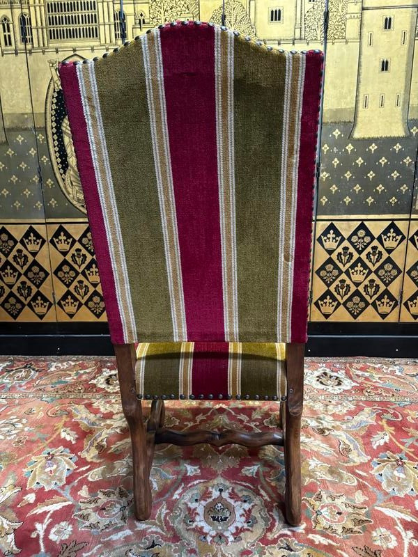 Pair of armchairs, pair of Louis XIII chairs and poufs