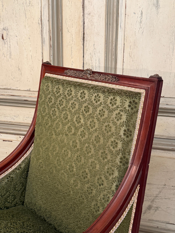 Bergere En Acajou De Style Louis XVI XIXeme Siècle
