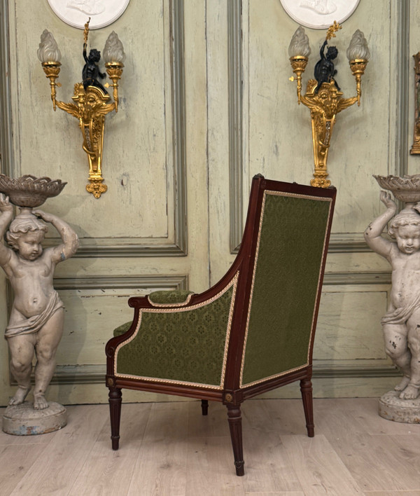 Bergere En Acajou De Style Louis XVI XIXeme Siècle