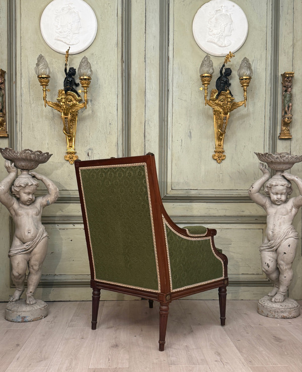 Bergere En Acajou De Style Louis XVI XIXeme Siècle