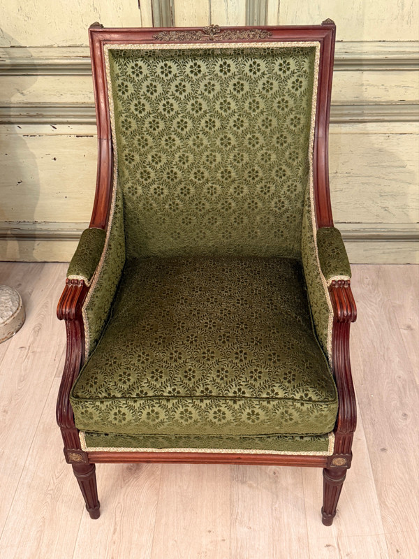 Bergere En Acajou De Style Louis XVI XIXeme Siècle