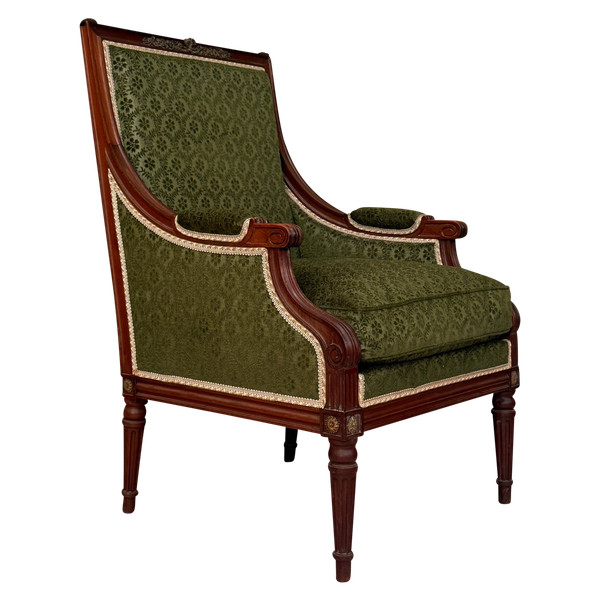Bergere En Acajou De Style Louis XVI XIXeme Siècle