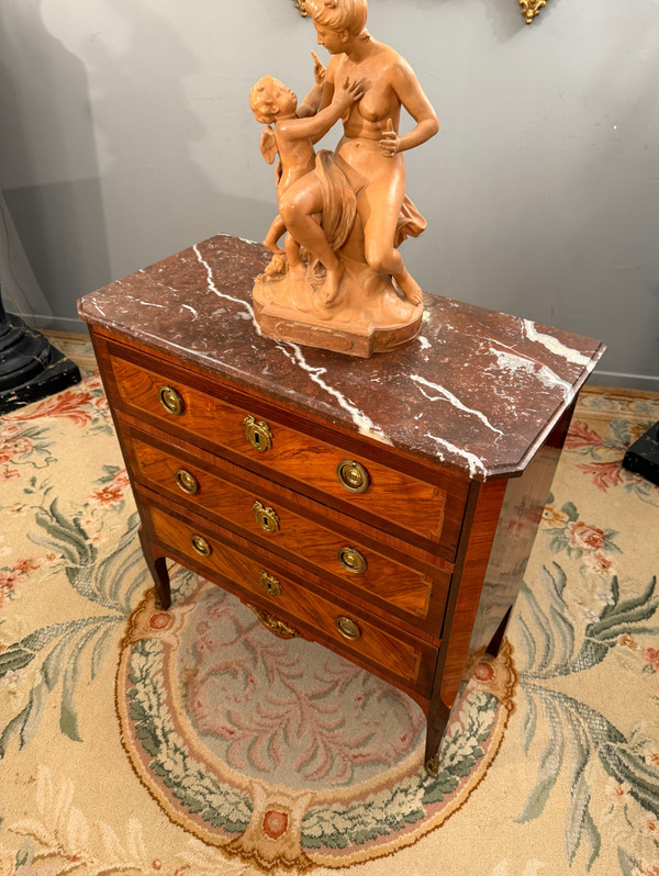 Commode En Marqueterie d'Epoque Transition Louis XV Louis XV Vers 1760