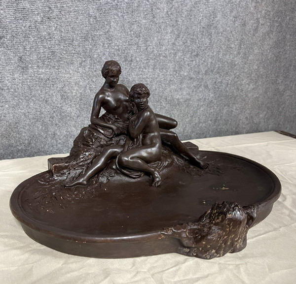 Joe DESCAMPS (1869 - 1950): Sehr große leere Tasche im Jugendstil um 1900