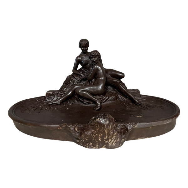Joe DESCAMPS (1869 - 1950): Sehr große leere Tasche im Jugendstil um 1900