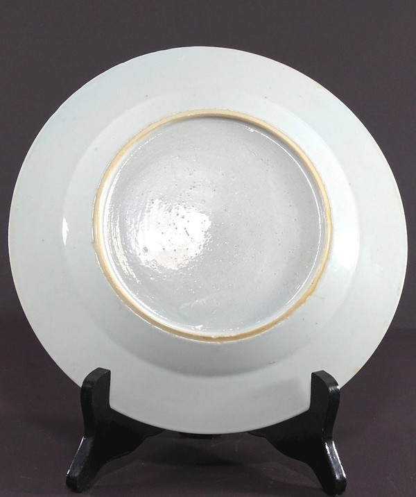 China, 18th Century, East India Company Porcelain Plate Bird and Butterfly.