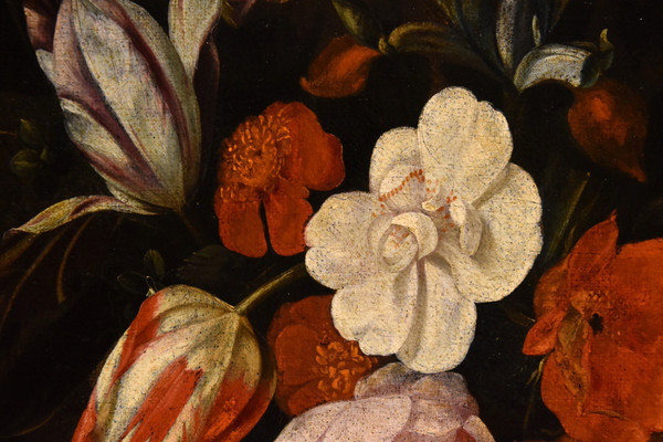 Blumengirlande mit Kartusche, Frans Van Everbroeck (Antwerpen, 1628 - London 1693)
