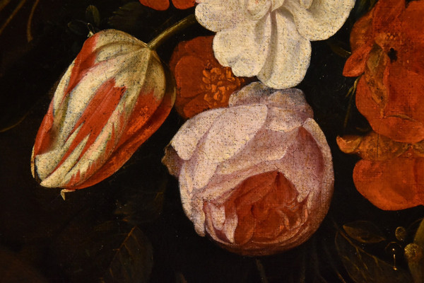Blumengirlande mit Kartusche, Frans Van Everbroeck (Antwerpen, 1628 - London 1693)