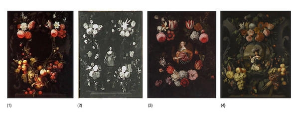 Blumengirlande mit Kartusche, Frans Van Everbroeck (Antwerpen, 1628 - London 1693)