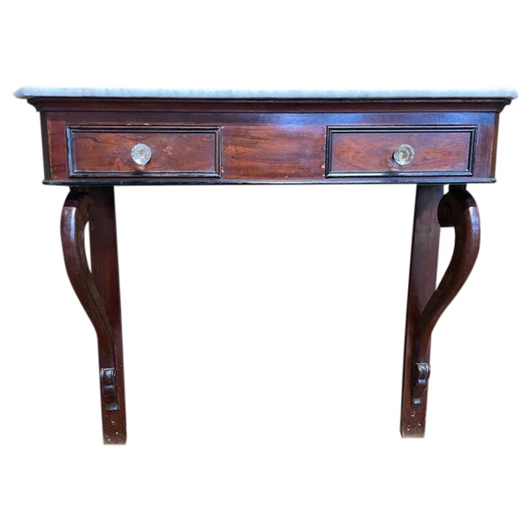 Console d'epoca Napoleone III in mogano