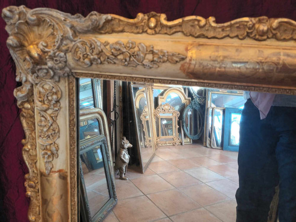 81 X 103 Cm Antique Rectangle Restoration Mirror, Gold Leaf, Mercury Glass