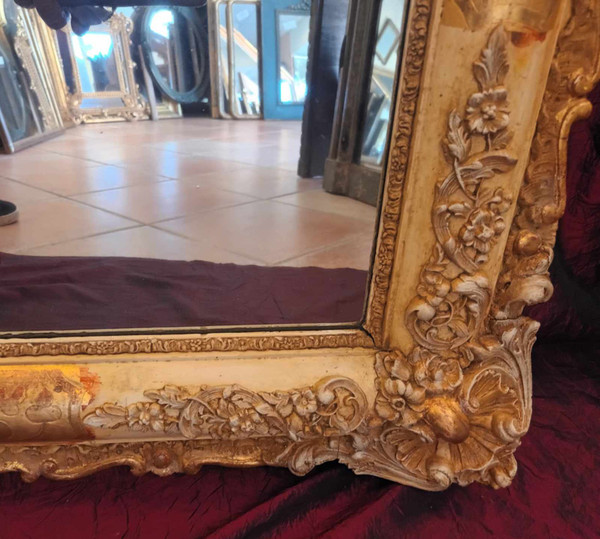 81 X 103 Cm Antique Rectangle Restoration Mirror, Gold Leaf, Mercury Glass