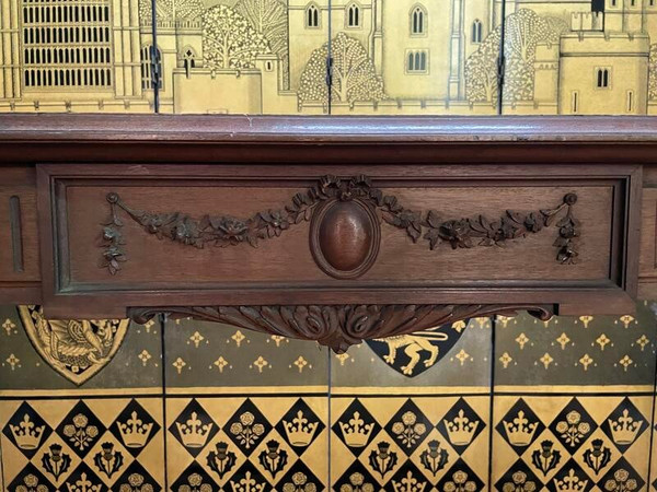 Huge Louis XVI style walnut console table