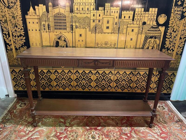 Huge Louis XVI style walnut console table