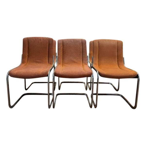 Set of 6 chrome chairs 1970