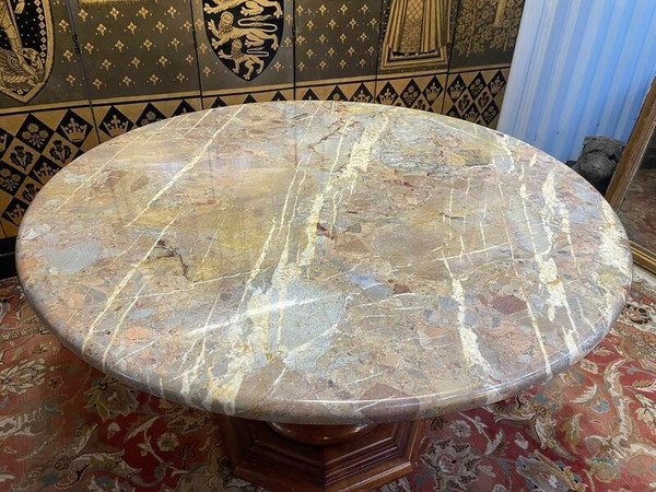 Table de salle à manger ronde en marbre 