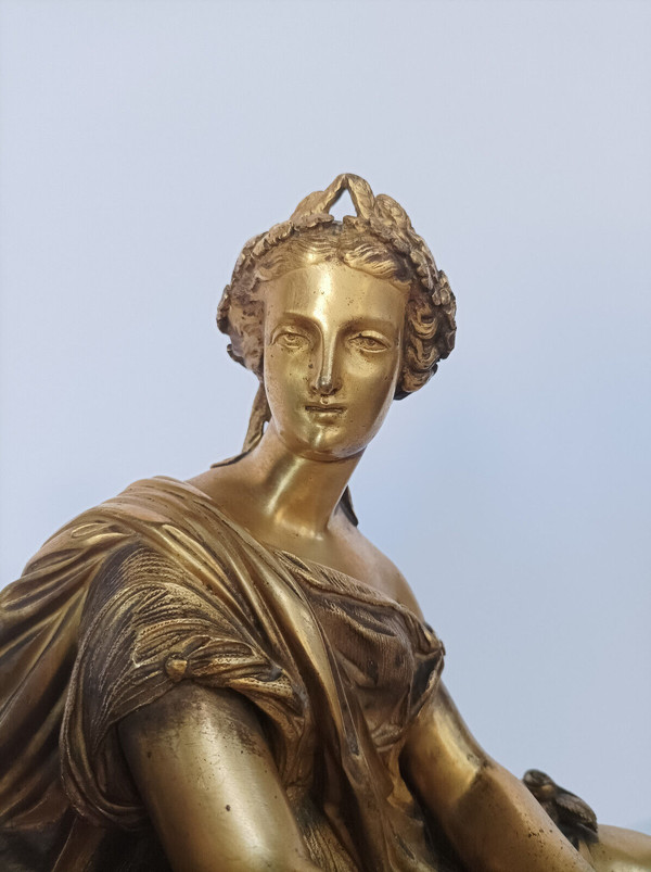 Henri Picard (1840-1890) Orologio allegorico in bronzo Napoleone III