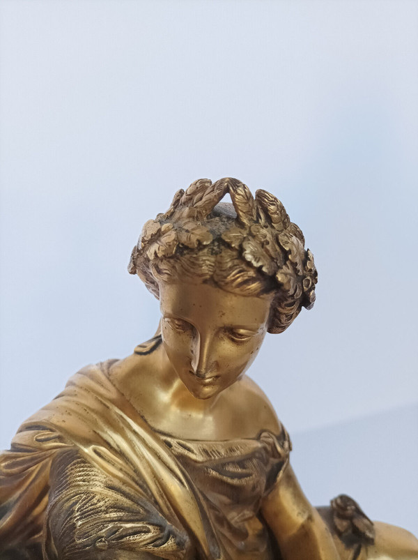 Henri Picard (1840-1890) Orologio allegorico in bronzo Napoleone III