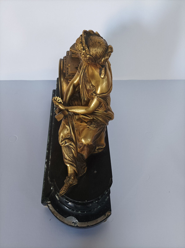 Henri Picard (1840-1890) Orologio allegorico in bronzo Napoleone III