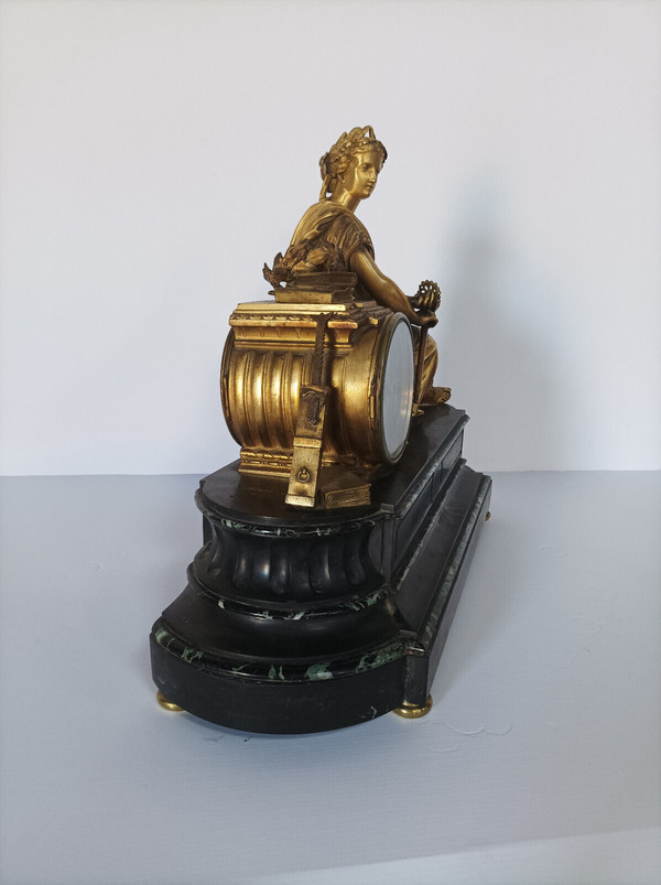 Henri Picard (1840-1890) Orologio allegorico in bronzo Napoleone III