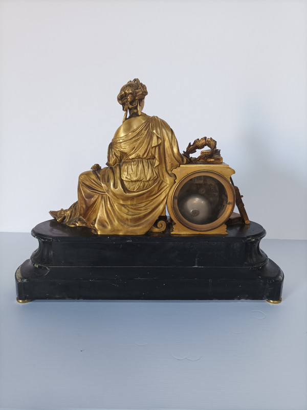 Henri Picard (1840-1890) Orologio allegorico in bronzo Napoleone III