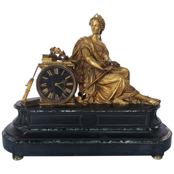 Henri Picard (1840-1890) Orologio allegorico in bronzo Napoleone III