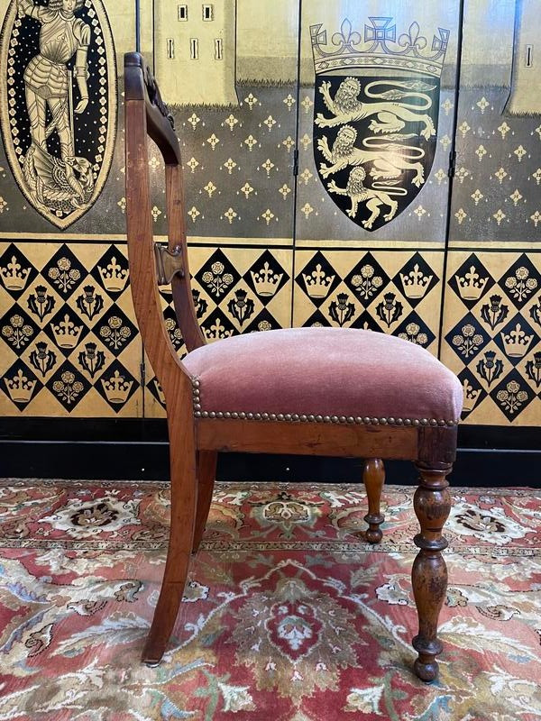 Set of 4 Napoleon III chairs with Jacob mahogany legs