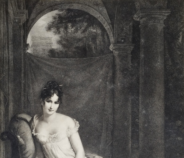 Juliette Récamier Gravure Eau-forte Par Auguste Laguillermie d'Après David