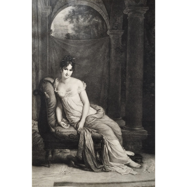 Juliette Récamier Gravure Eau-forte Par Auguste Laguillermie d'Après David