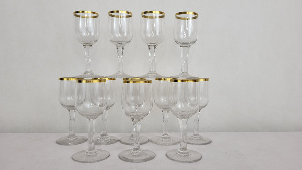 12 verres à vin cuit en cristal
